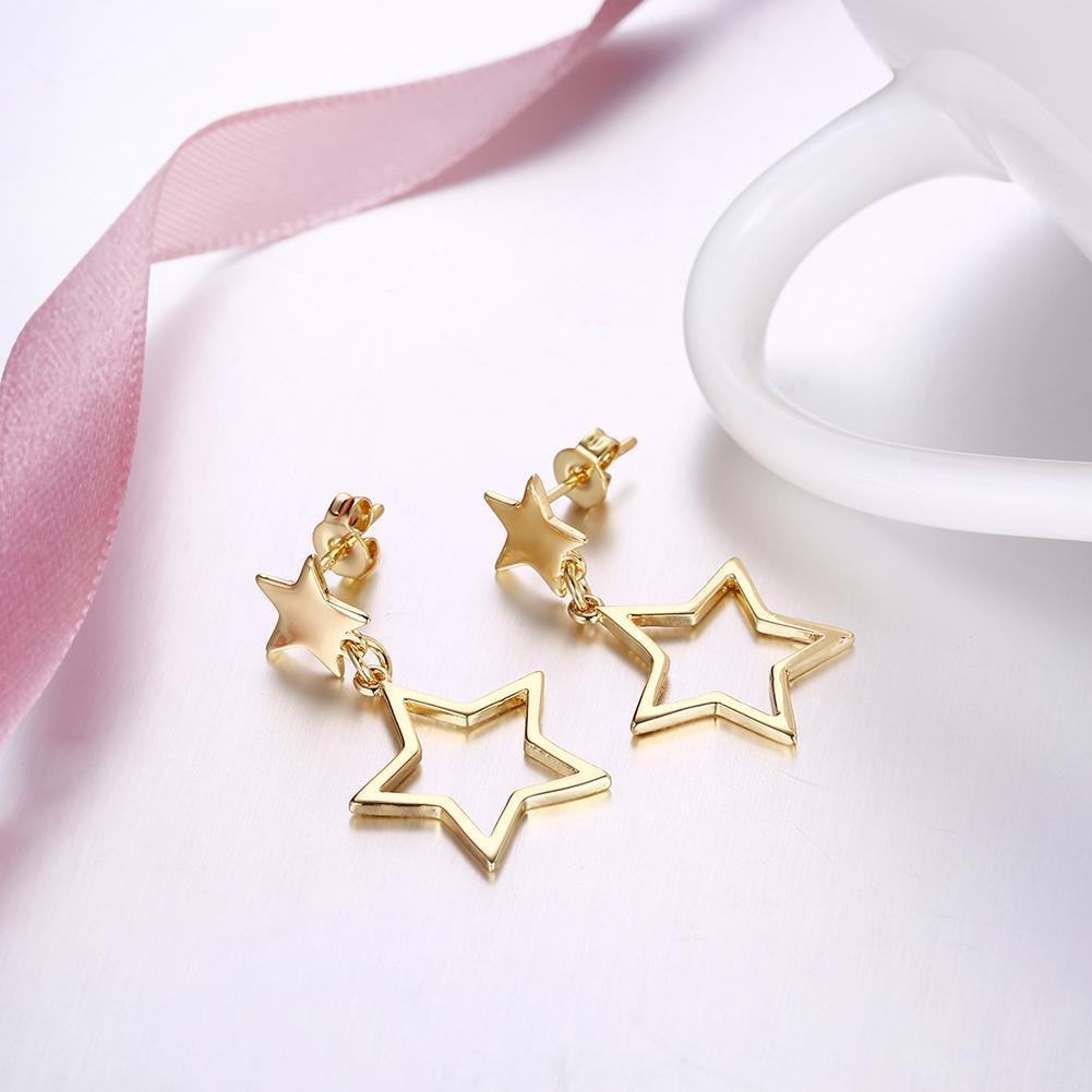 Double Star Drop Earrings