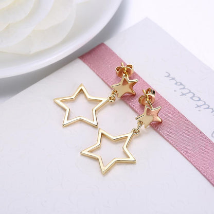 Double Star Drop Earrings