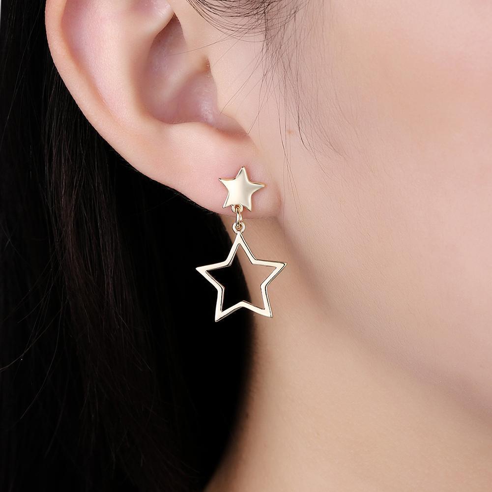 Double Star Drop Earrings