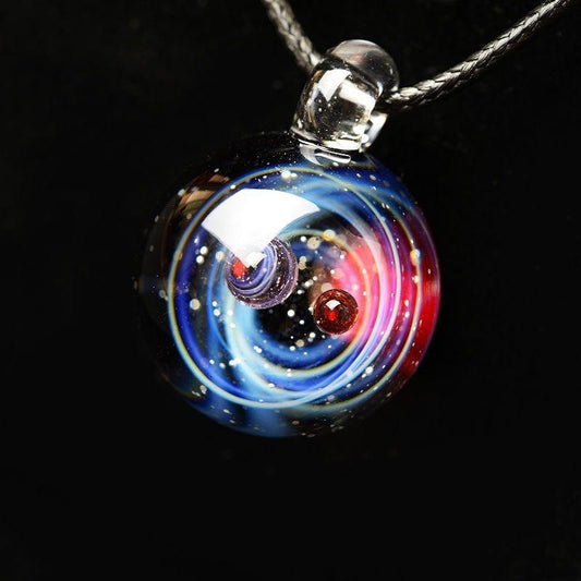 Hand blown Universe/Galaxy in Glass Pendant Necklace-11 Designs