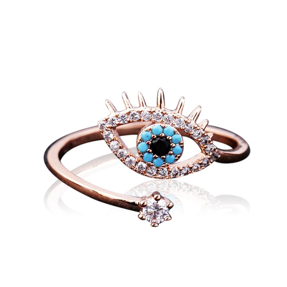 Resizeable Evil Eye Protection Rose Gold Ring