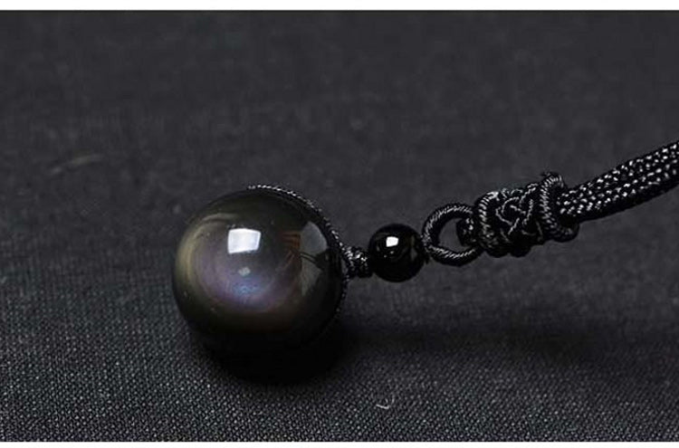 Handmade Black Rainbow Eye Obsidian Necklace