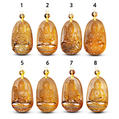 Citrine Guardian Buddha Pendant Necklace