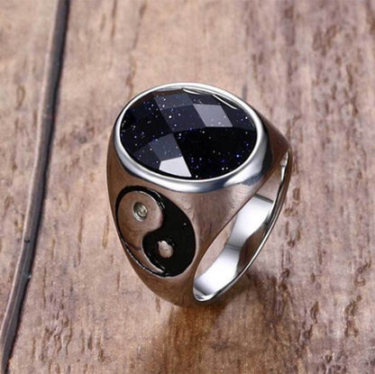 Yin Yang Tiger’s Eye Protection Ring