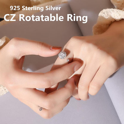 Unique 925 Sterling Silver TWIRLING & CALMING CZ Ring