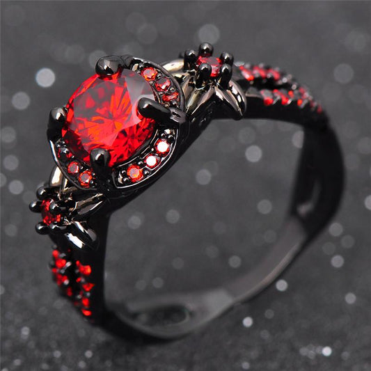 Red Fire Garnet Ruby Ring