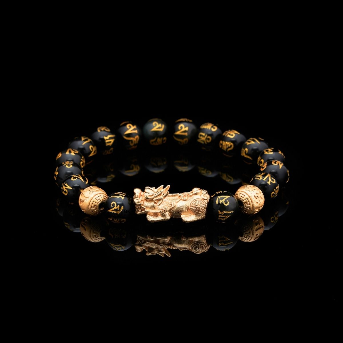 Feng Shui Bracelet - Pixiu Black Obsidian Bracelet for Wealth