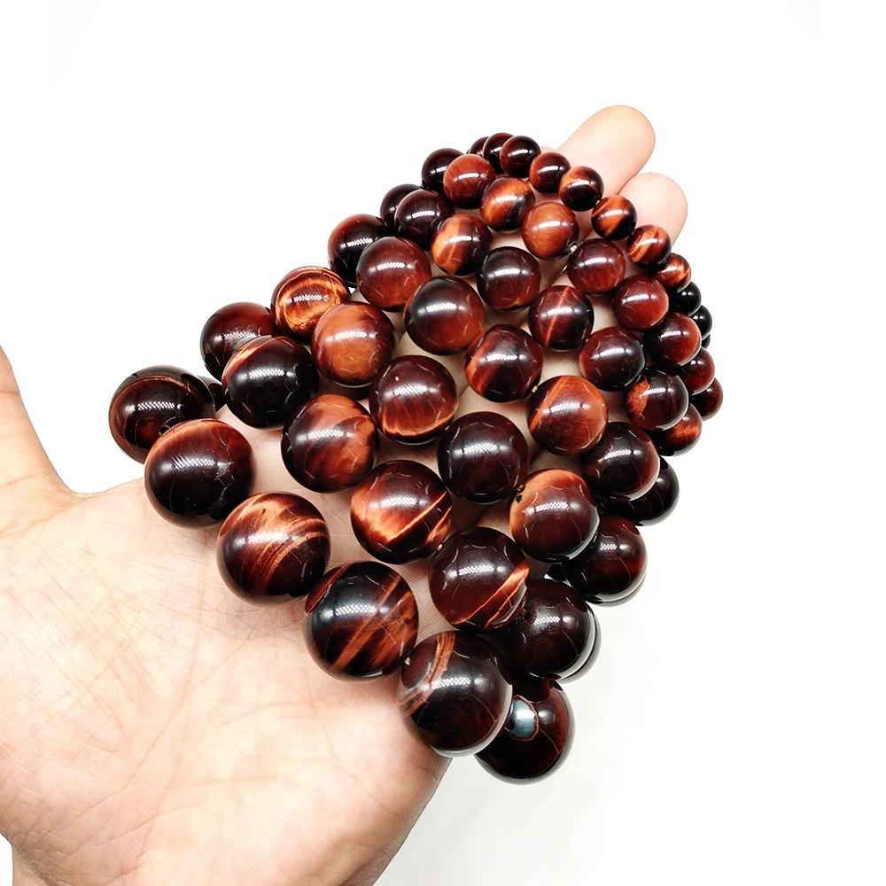 Natural Red Tiger's Eye Beads Bracelet