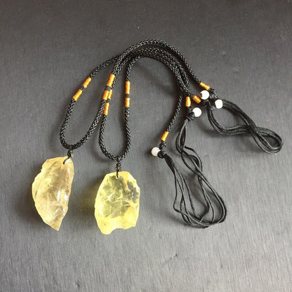 Natural Raw CITRINE  Stone SUNSHINE Pendant Necklace