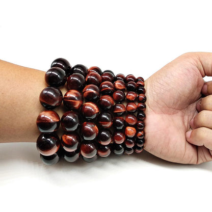 Natural Red Tiger's Eye Beads Bracelet