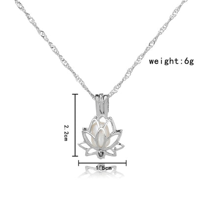 Luminous Glow In The Dark Lotus Flower Necklace