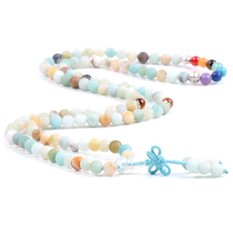 7 Chakra Amazonite 108 Mala Beads Bracelet