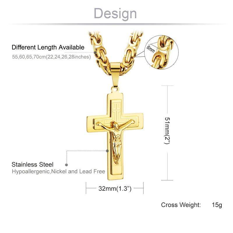 Crucifix Cross Pendant Necklace