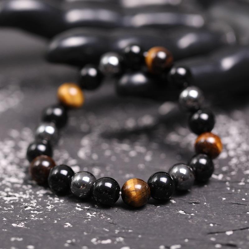 Triple Protection Bracelet - Tiger’s Eye, Obsidian, Hematite