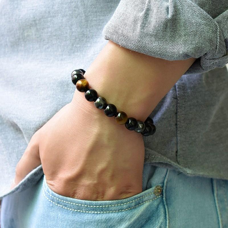 Triple Protection Bracelet - Tiger’s Eye, Obsidian, Hematite