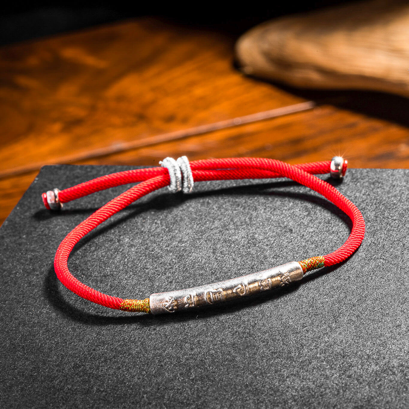 Handmade Tibetan Red String Bracelet - Buddhist Lucky Charm