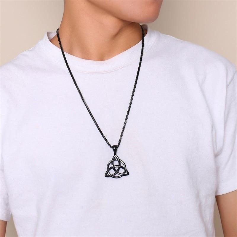 Men's Stainless Steel Viking TRIQUETRA KNOT Necklace