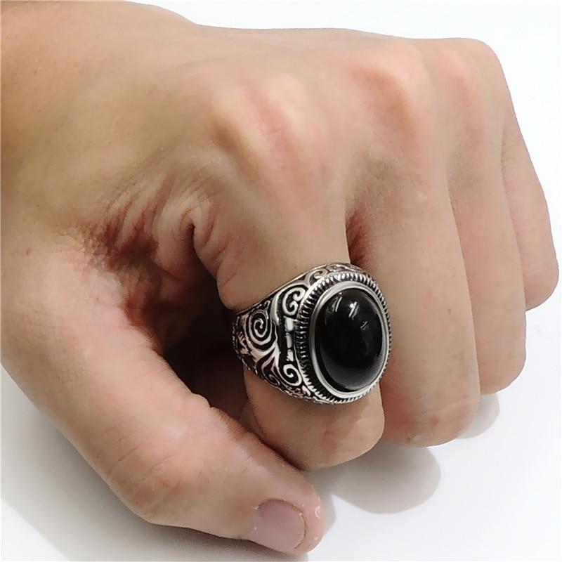 Titanium Steel Signet Ring with Natural Crystals