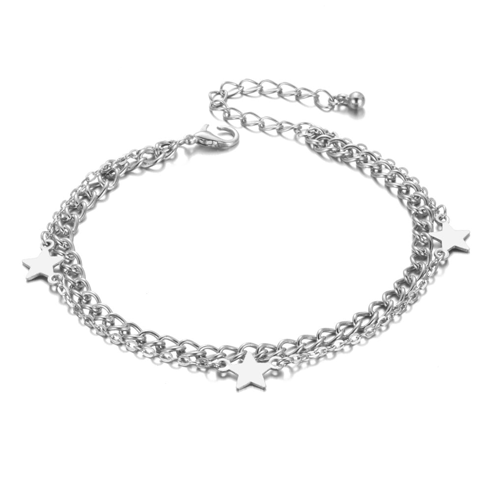 Multi-Layer Chain Anklet Set