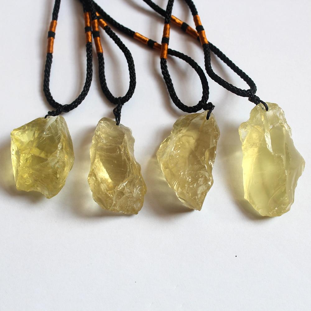 Natural Raw CITRINE  Stone SUNSHINE Pendant Necklace