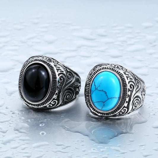 Opal Stainless Steel Vintage Ring