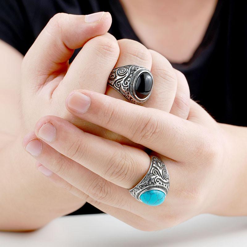 Opal Stainless Steel Vintage Ring