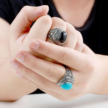 Opal Stainless Steel Vintage Ring