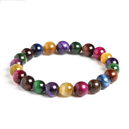 Natural Stone Tiger's Eye 7 Chakra Bracelet