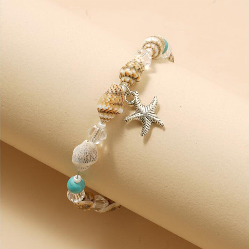 Conch Starfish Pendant Beach Anklet