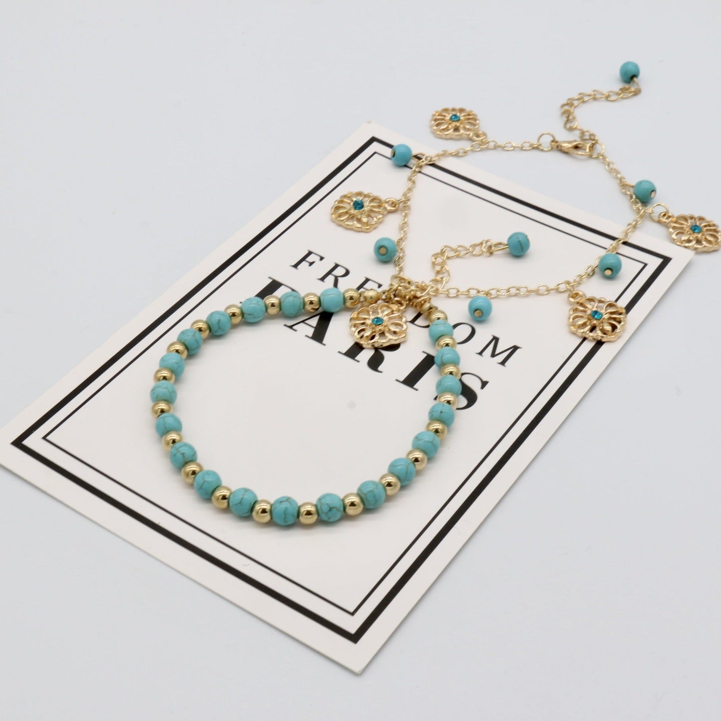 Bohemian Turquoise Tassel Anklet