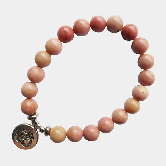 Prosperity and Love Pink Aventurine Om Bracelet