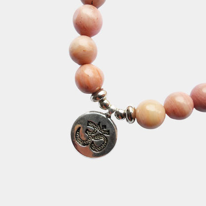 Prosperity and Love Pink Aventurine Om Bracelet