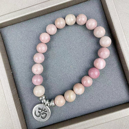 Prosperity and Love Pink Aventurine Om Bracelet