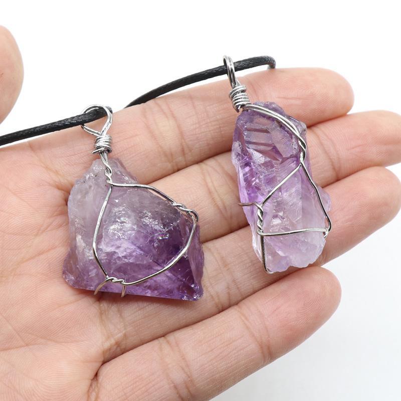 Raw Amethyst Pendant Necklace - Find Inner Peace