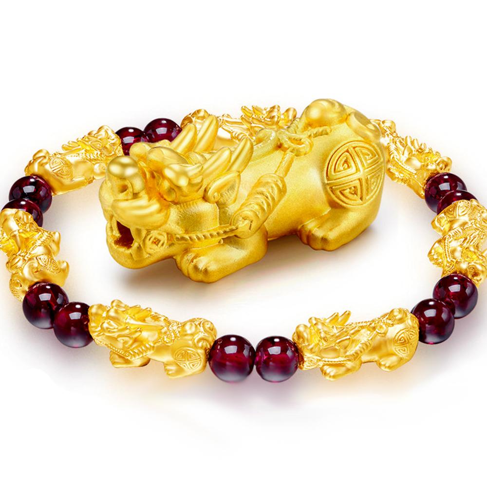 Red Garnet Lucky Pixiu Wealth Bracelet