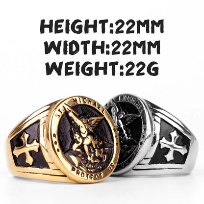 Saint Michael Stainless Steel Ring