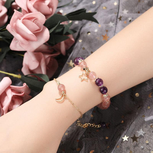 Strawberry & Amethyst Crystal Bracelet/Anklet