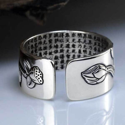 The Heart of Lotus Sutra Ring - For Purity & Wisdom