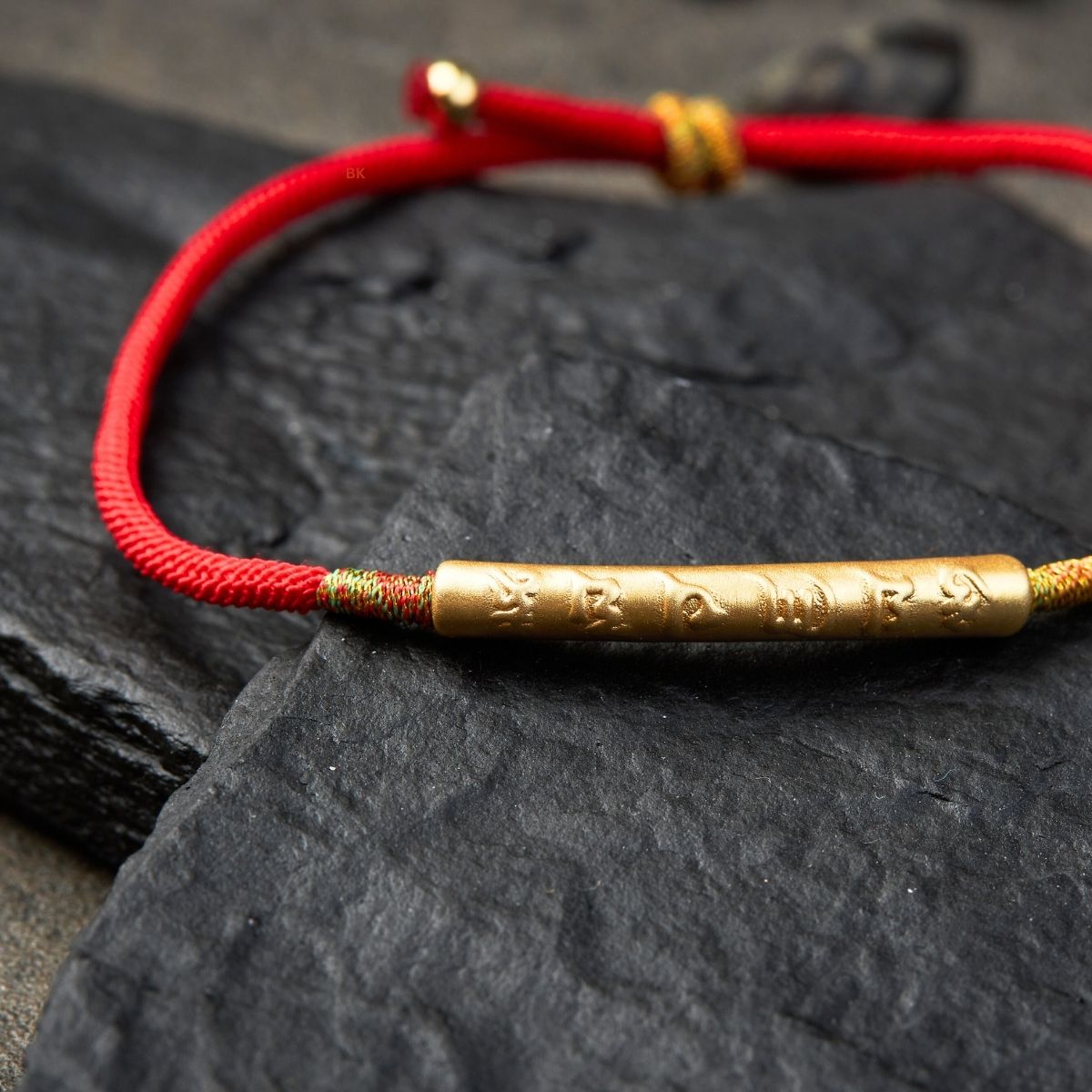 Handmade Tibetan Red String Bracelet - Buddhist Lucky Charm