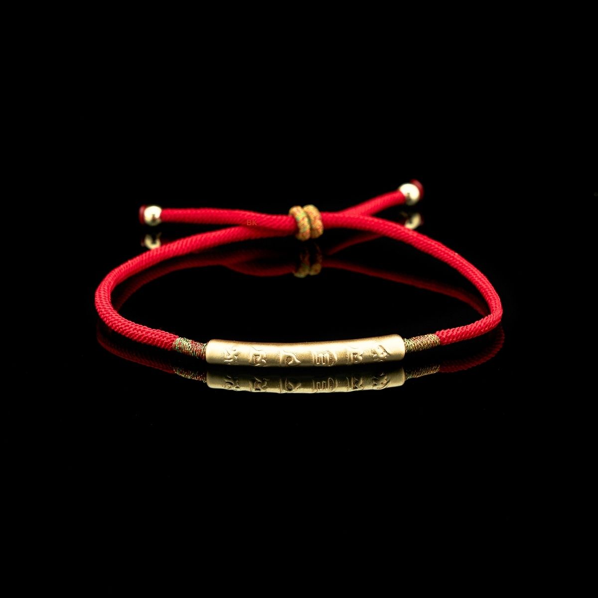 Handmade Tibetan Red String Bracelet - Buddhist Lucky Charm