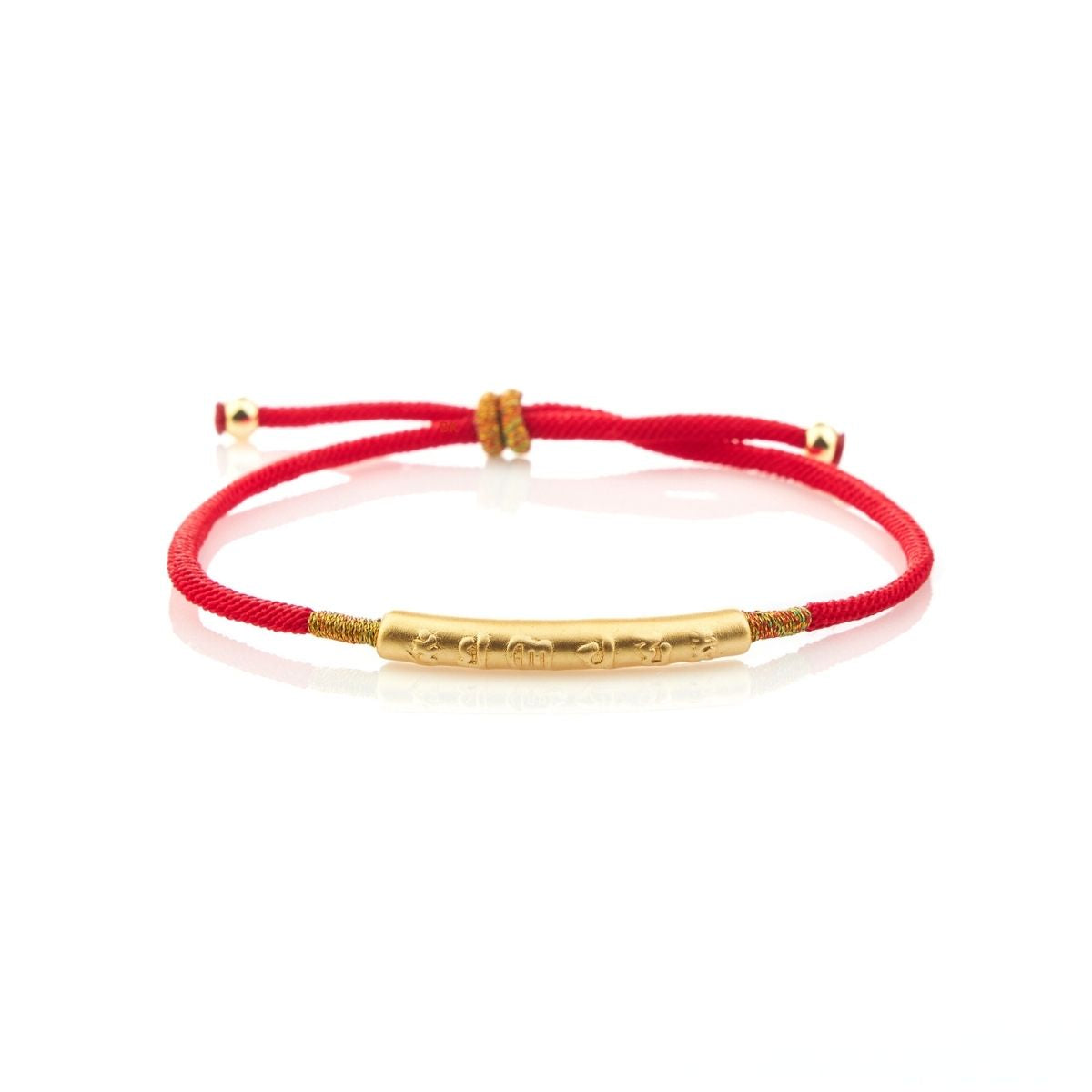 Handmade Tibetan Red String Bracelet - Buddhist Lucky Charm