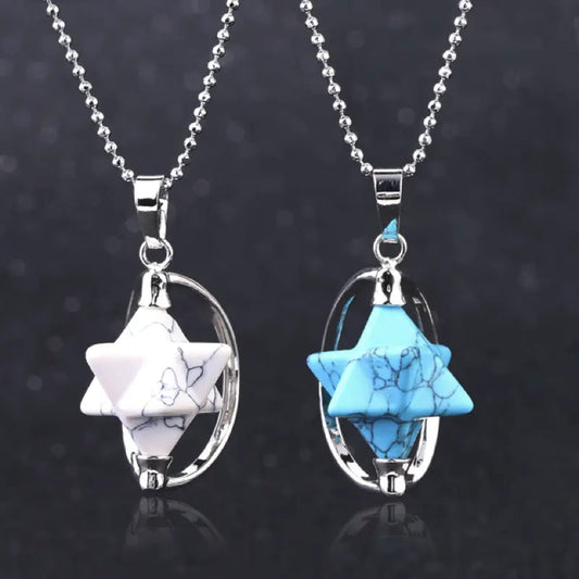 Natural Stone Merkaba Meditation Necklace