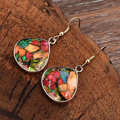 Sunlit Shores Jasper Teardrop Earrings