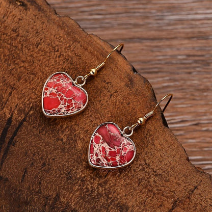 Tiny Hearts Big Love Jasper Dangle Earrings