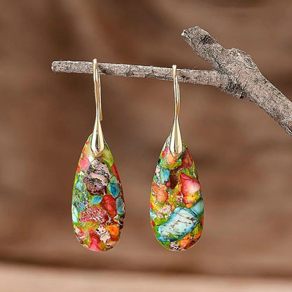 Friends Are Angels Jasper Teardrop Earrings