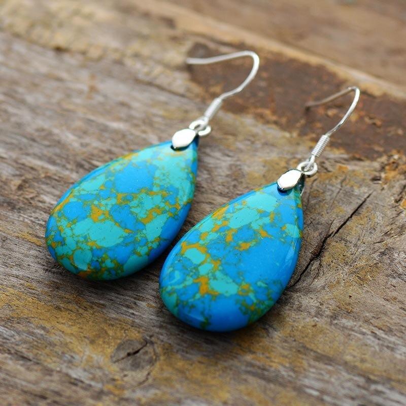 Vast of Ocean Turquoise Teardrop Earrings