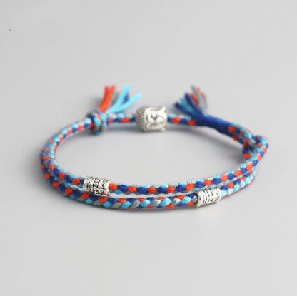 Tibetan Buddhist Rope Bracelet/Anklet with BUDDHA & Accents