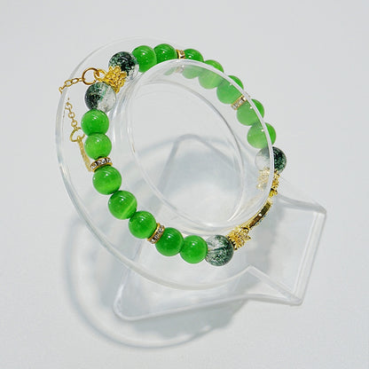 Handmade Green Cat's Eye Bracelet - Attract Opportunities
