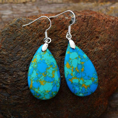 Vast of Ocean Turquoise Teardrop Earrings