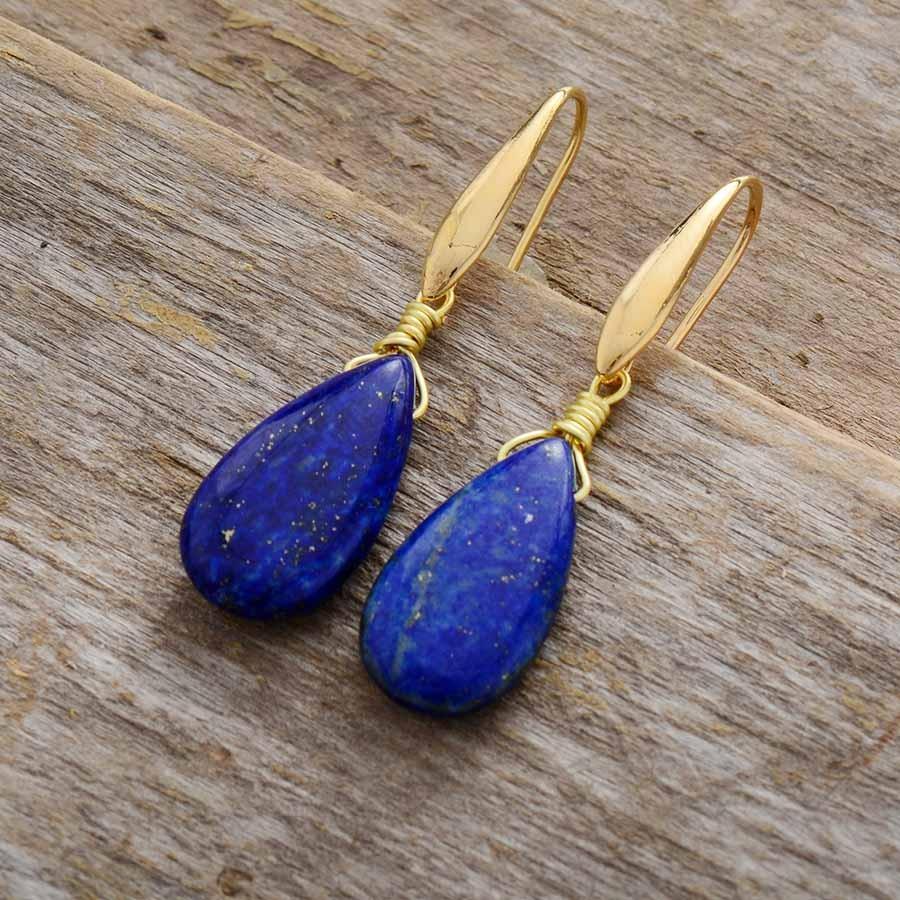 Blue Echo Lapis Teardrop Earrings